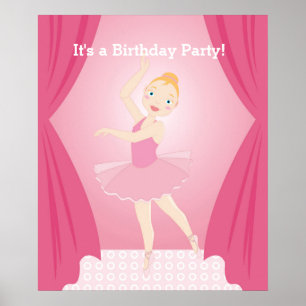 Ballerina birthday party poster
