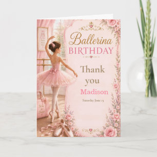 Ballerina Birthday Party Thank You Card