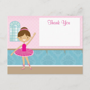 Ballerina Birthday Party Thank You Card