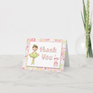 Ballerina Birthday Party Thank You Card