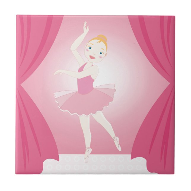 Ballerina birthday party tile (Front)