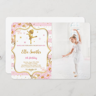 Ballerina Birthday Photo Invitation