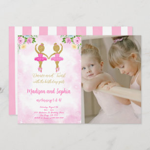 Ballerina Birthday Photo Invitation