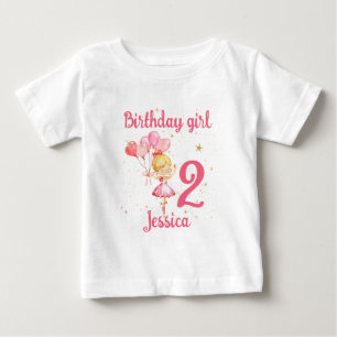 Ballerina Birthday pink Baby T-Shirt