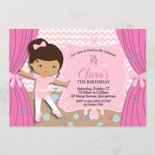 Ballerina Birthday Pink Tutu Ballet Shoes Dance Invitation