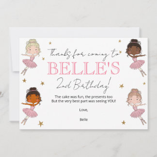 Ballerina Birthday Thank You Card