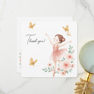 Ballerina Birthday Thank You Card – Pink Ballet