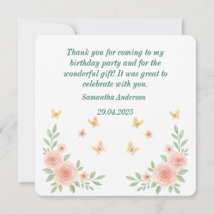 Ballerina Birthday Thank You Card – Pink Ballet