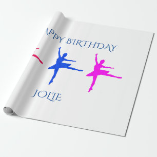 Ballerina birthday wrapping paper. Custom name. Paper