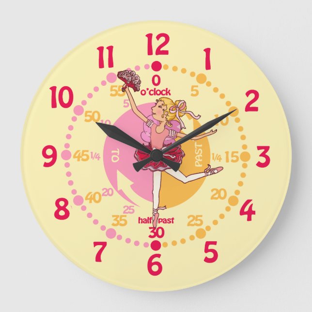 Ballerina blond hair girl ballet wall clock (Front)