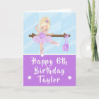 Ballerina Blonde Hair Girl Purple Happy Birthday