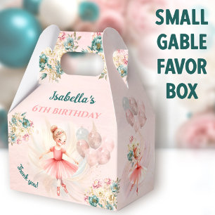 Ballerina Blonde Hair Pink Floral Girl Birthday Favour Box