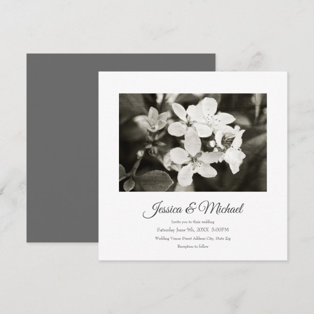 Ballerina Blossoms Vintage Invitation (Front/Back)