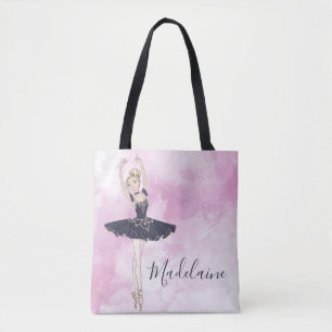 Ballerina Blue Pink Personal Tote Bag