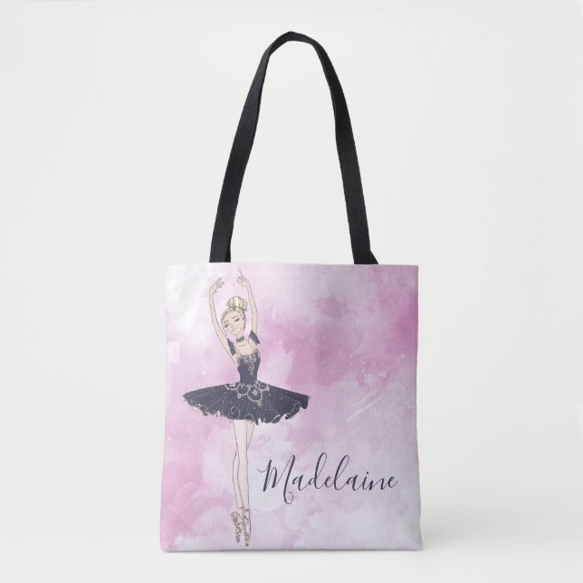 Ballerina Blue Pink Personal   Tote Bag (Front)