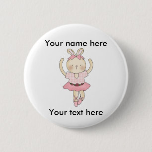 Ballerina Bunny 6 Cm Round Badge