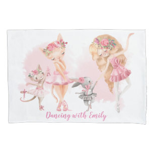 Ballerina, Bunny and Cats Dancing pillowcase