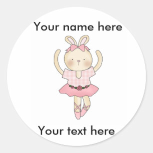 Ballerina Bunny Classic Round Sticker