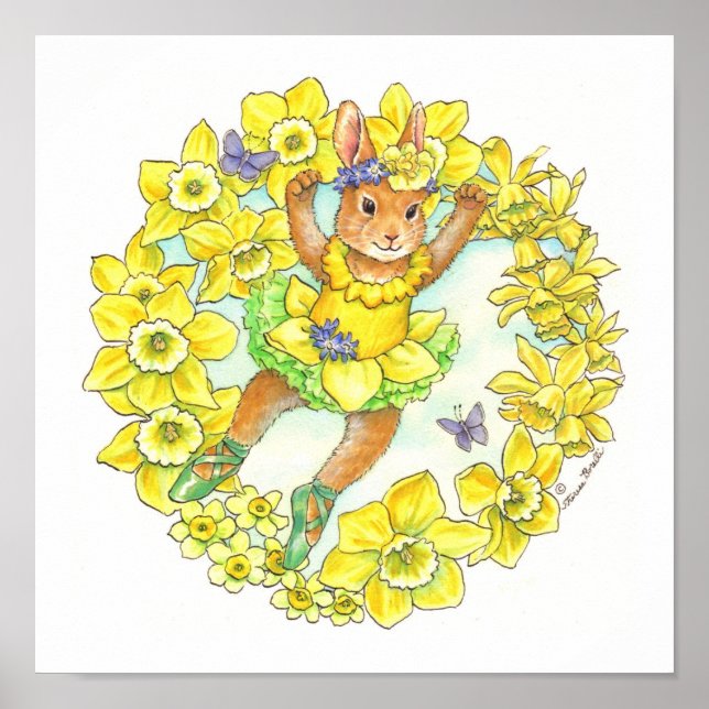 Ballerina Bunny Print Jonquil (Front)
