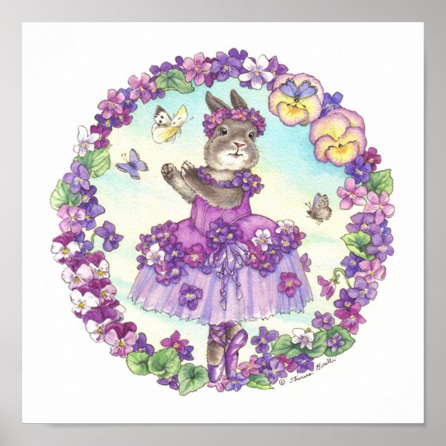 Ballerina Bunny Print Violet (Front)