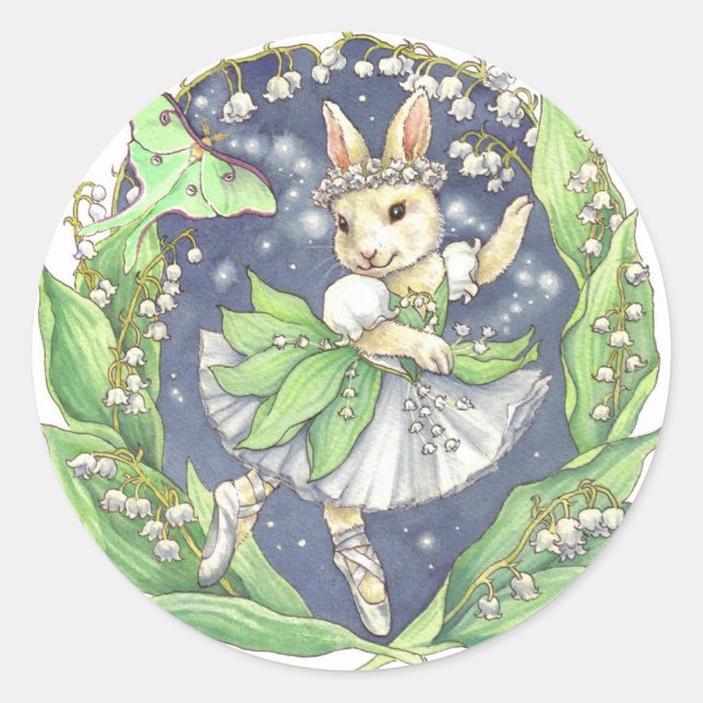 Ballerina Bunny Stickers Lily of the Valley (Front)