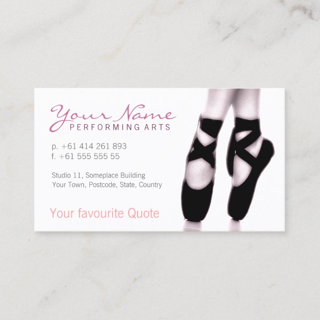 Ballerina Business Card (Front)