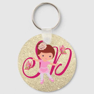 Ballerina Butterfly friends Tutu Ballet Girl Key Ring