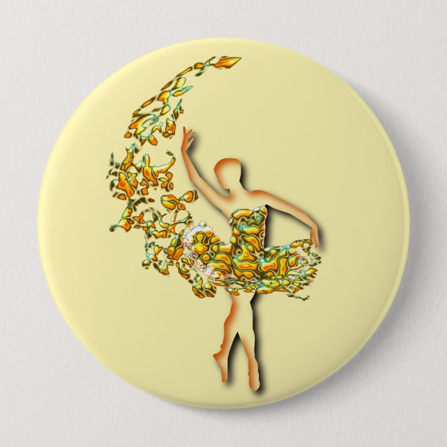 Ballerina Button Ballet Dancer Fire Girl (Front)