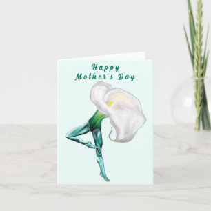 Ballerina Calla Lily Flower Mother's Day Card