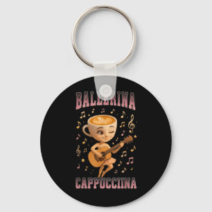 Ballerina Cappuccina Italian Brainrot Guitar Music Key Ring