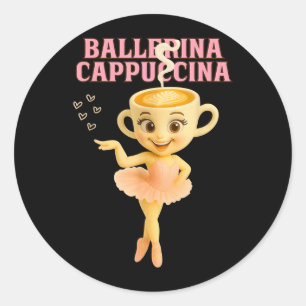 Ballerina Cappuccina Italian Brainrot Meme Kids Classic Round Sticker