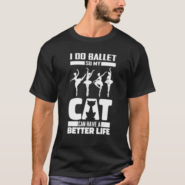 Ballerina Cat Dancer - Dance Ballet T-Shirt (Front)