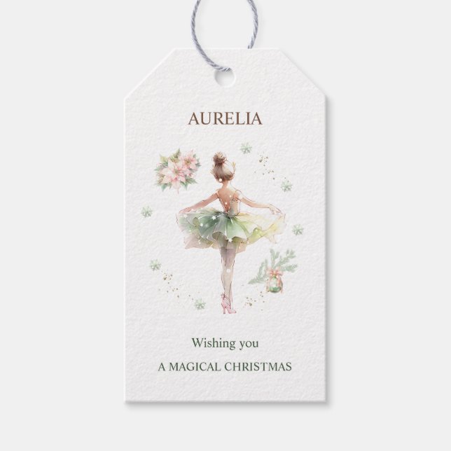 Ballerina Christmas Gift Tag (Front)