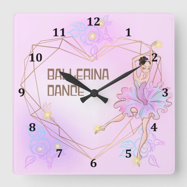Ballerina Clock for Young Girls Room (Front)