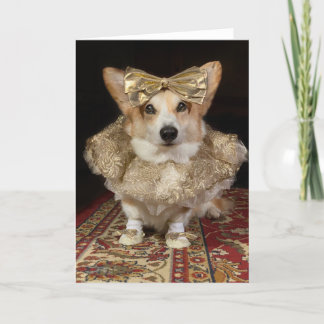 Ballerina Corgi Blank greeting card
