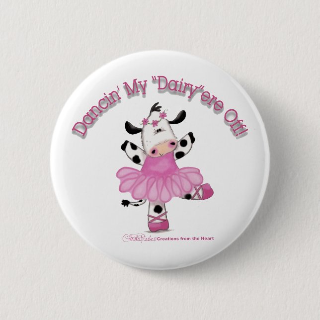 Ballerina Cow 6 Cm Round Badge (Front)