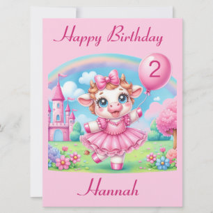 Ballerina Cow Customisable Birthday Card