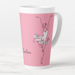 Ballerina custom name & color latte mug