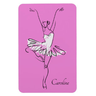 Ballerina custom name & color magnet