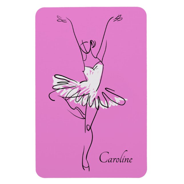 Ballerina custom name & color magnet (Vertical)