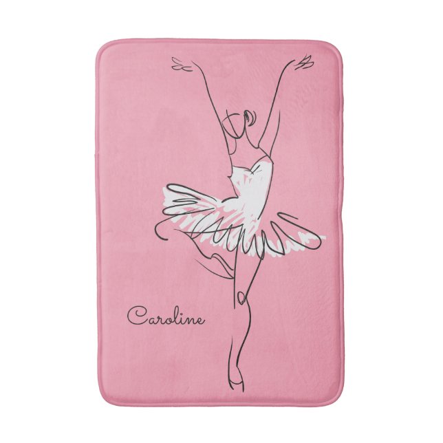Ballerina custom name & colour bath mats (Front Vertical)