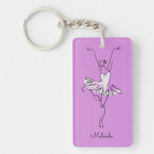 Ballerina custom name & colour key chain