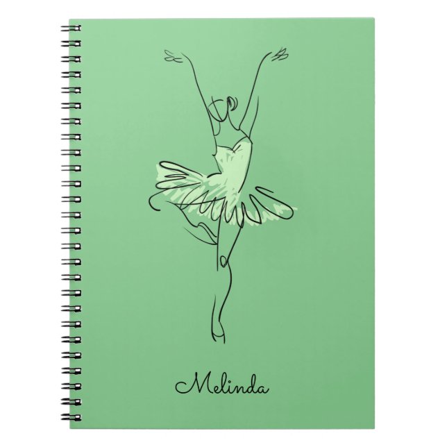 Ballerina custom name & colour notebook (Front)