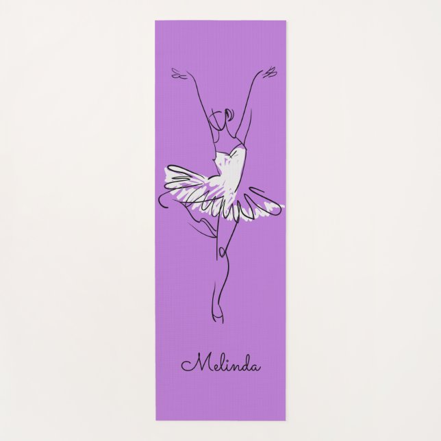 Ballerina custom name & colour yoga mat (Front)