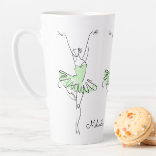 Ballerina custom name latte mug