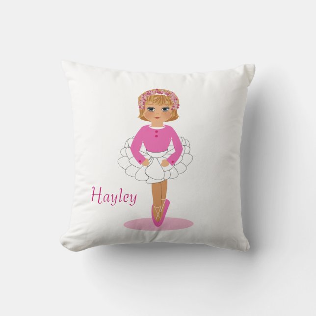 Ballerina Cute Girls Personalised Pillows (Front)