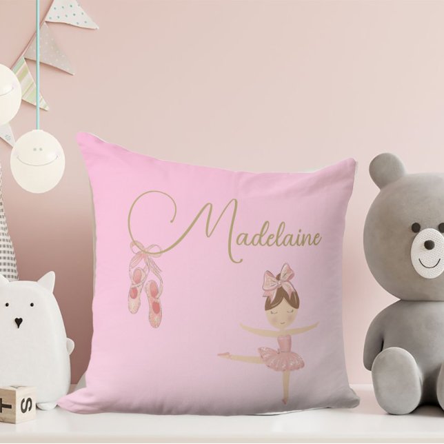 Ballerina Cute Pink Modern Girl Cushion (Creator Uploaded)