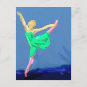 Ballerina Dance Art Postcard