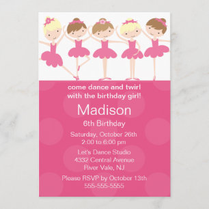 Ballerina Dance Birthday Invitation