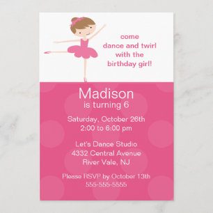 Ballerina Dance Birthday Invitation